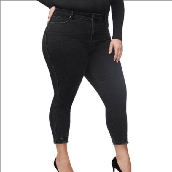 Good American Jeans Good American Black Good Leg High Rise Crop